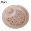 10pcs With Flavour Dish Dumpling Plate Wheat Straw Double Layer Drain Dish