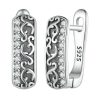 S925 Sterling Silver Vintage Zircon Pattern Earrings