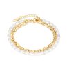 OPK 1263 Double Layer Stacked Stainless Steel Pearl Bracelet