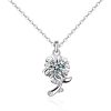 XMA033 925 Silver Necklace Moissanite Sunflower Flower Pendant Jewelry