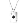 OPK 1542 Titanium Steel Men Necklace Personality Poker Pendant