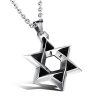 1102 Stainless Steel Necklaces Men Six Pointed Star Pendant, Style: