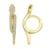 BSE669 Sterling Silver S925 White Gold Plated Zircon Snake Earrings