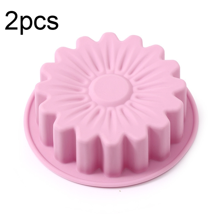 2pcs Silicone Sunflower Cake Mold High Temperature Resistant Baking Molds