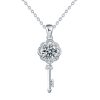 XMA003 Mosan Diamond 925 Silver Key Necklace, Chain Length:
