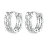 Sterling Silver S925 Zircon Plated Platinum Earrings