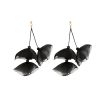 Long Exaggerated Fabric Art Handmade Petal Earrings