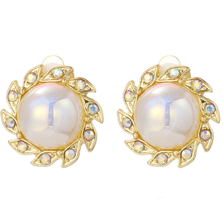 Baroque Earrings Pearl Ear Clip Women Without Ear Piercing