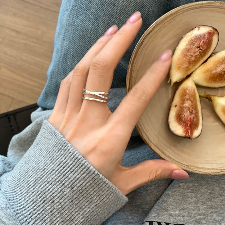 Multi-Layer Cross Ring Open Adjustable Band