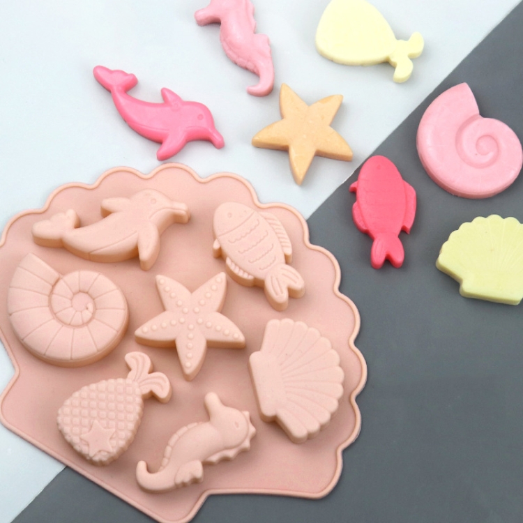 Marine Fish Series Shape Food Grade Silicone Cake Mold Plaster Painting Mold