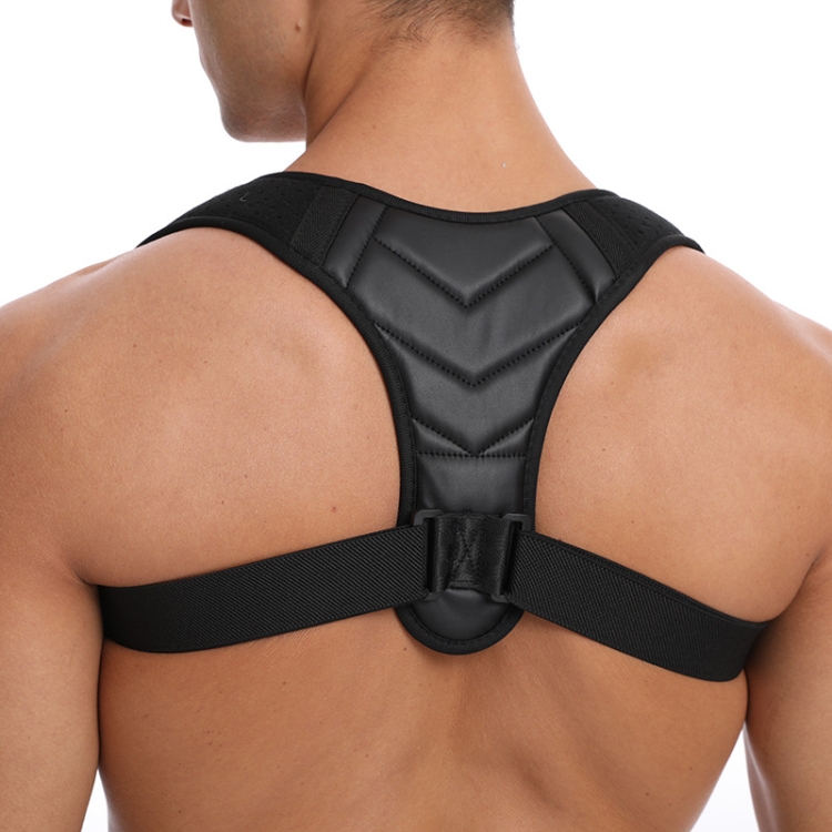 MK118 Back Correction Belt PU Leather Anti-Hunchback Strap Posture Corrector