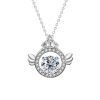 XMA017 Moissanite Diamond Necklace 925 Sterling Silver Crown Pendant Clasp Chain
