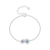 BSB138 925 Sterling Silver Zircon Blue Floret Bracelet