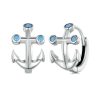 Sterling Silver S925 Nano Opal Anchor Earrings