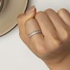 S925 Sterling Silver Platinum-Plated Fine Flash Zircon Single Ring