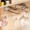 Iron  Red Wine Glass Storage Rack Nail Free Upside Down Glass Rack