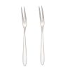 2pcs 304 Stainless Steel Fruit Cake Fork Plating Titanium Tableware