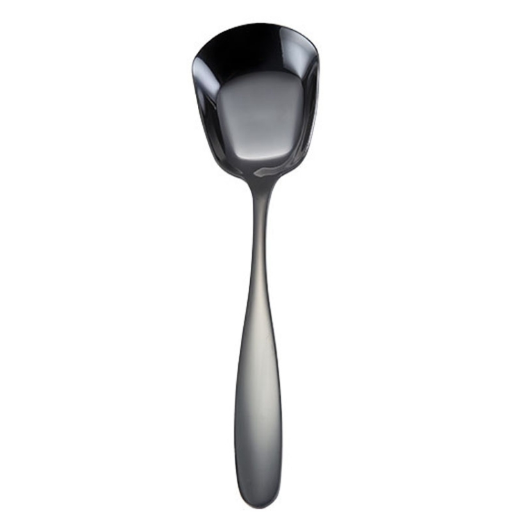 Large 304 Stainless Steel Spoon Glossy Thickened Flat Head Flat Bottom Serving Spoon