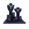 Jewelry Display Props Blue Microfiber Window Necklace Earring Ring Stand