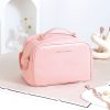 Waterproof PU Cosmetic Bag Travel Double Zipper Toiletry Bag