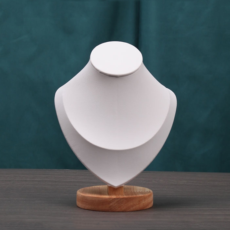 Solid Wood Small Size Portrait Necklace Display Stand Heart Shaped Necklace Counter Display Stand