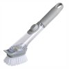 Kitchen Long Handle Automatic Liquid Filling Non-Stick Pan Scrubber Brush Cleaning Brush