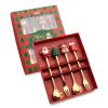 4pcs /Pack Christmas Cartoon Doll Stainless Steel Tableware