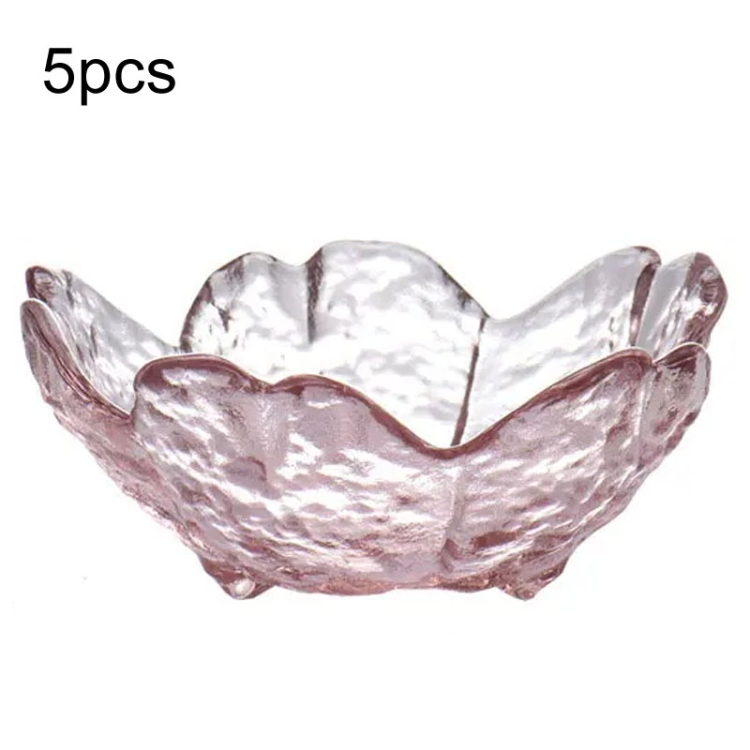 5pcs /Set Hammer Glass Cherry Blossom Dish House Sauce Plate Small Dish