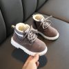 Autumn Winter Children Martin Boots Boys Girls Plush Warm Boots Casual Shoes