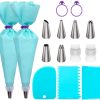 15 In 1 Silicone Icing Piping Cream Pastry Bag Stainless Steel Cake Nozzle Set