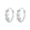 S925 Sterling Silver Platinum-Plated Sparkling Five-Pointed Star Women Earrings