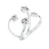 S925 Sterling Silver Double Layer Sparkling Zircon Open Adjustable Ring