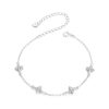 S925 Sterling Silver Platinum-Plated Sparkling Small Four-Leaf Clover Women Bracelet