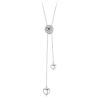 S925 Sterling Silver Sparkling Moissanous Tassel Love Necklace
