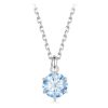 S925 Sterling Silver Platinum Plated Blue Moissanite Necklace