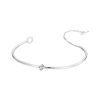 S925 Sterling Silver Platinum Plated Sparkling Zircon Thin Bracelet