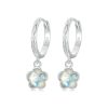 S925 Sterling Silver Platinum Plated Flower Earrings