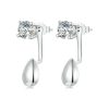 S925 Sterling Silver Platinum-plated Drop-shaped Women Earrings