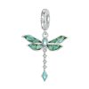 S925 Sterling Silver Platinum Plated Dragonfly DIY Pendant