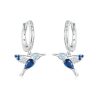 S925 Sterling Silver Platinum Plated Opal Hummingbird Women Earrings