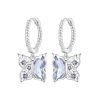 S925 Sterling Silver Platinum-plated Special-shaped Wing Butterfly Earrings