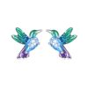 S925 Sterling Silver Platinum-plated Bird Animal Earrings for Women