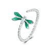 S925 Sterling Silver Dragonfly Open Adjustable Women Ring