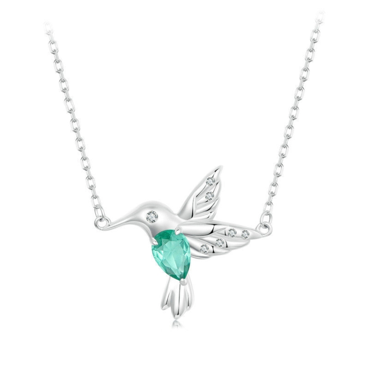 S925 Sterling Silver Platinum-Plated Smart Hummingbird Necklace For Women