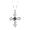 S925 Sterling Silver Platinum Plated Rose Cross Necklace For Women