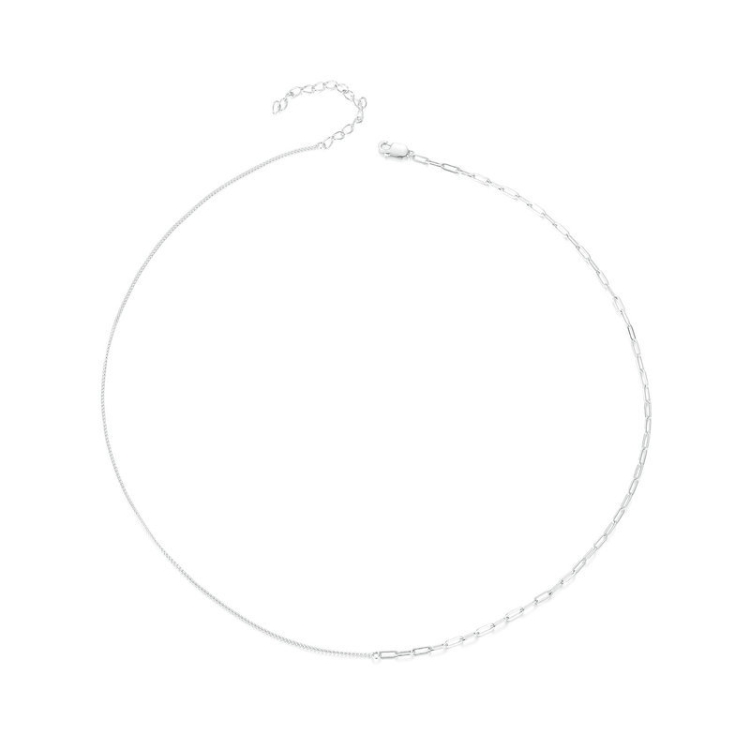 S925 Sterling Silver Platinum Plated Stitching Women Necklace