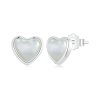 S925 Sterling Silver Platinum Plated White Shell Love Earrings