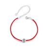 S925 Sterling Silver Braided Lucky Red Rope Moissanite Bracelet