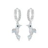 S925 Sterling Silver Platinum Plated Opal Studded Bird Earrings for Women