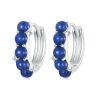 S925 Sterling Silver Platinum Plated Blue Daily Earrings